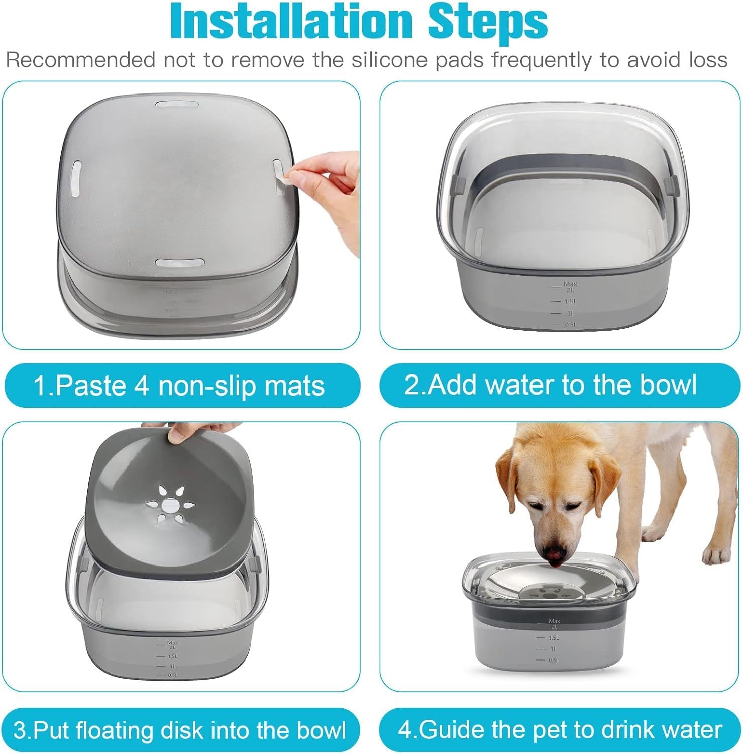 Dog Water Bowl 2L