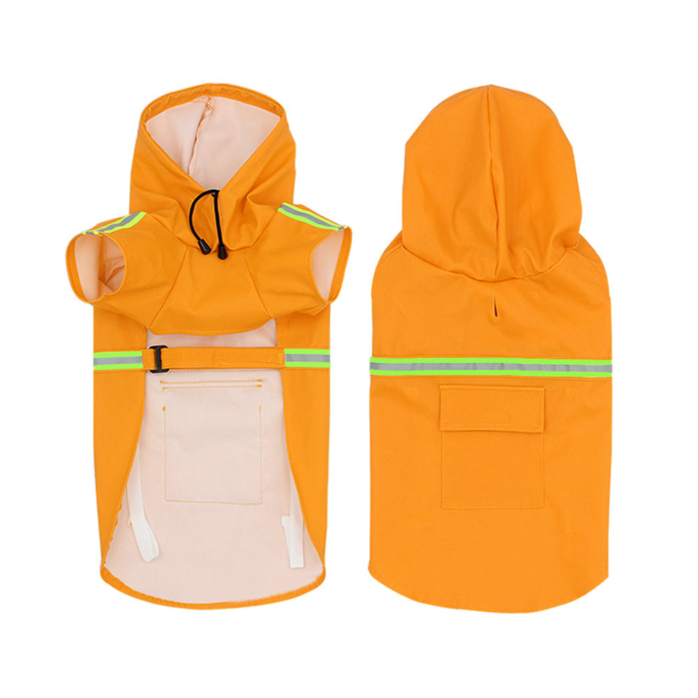 New Waterproof Reflective Hat Pet Raincoat