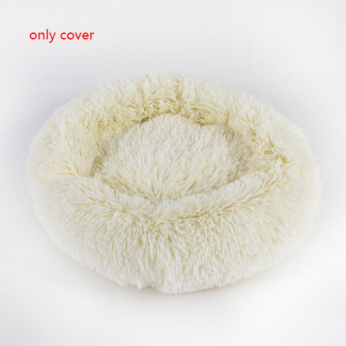Plush Round Dog Bed Warm Winter Mat