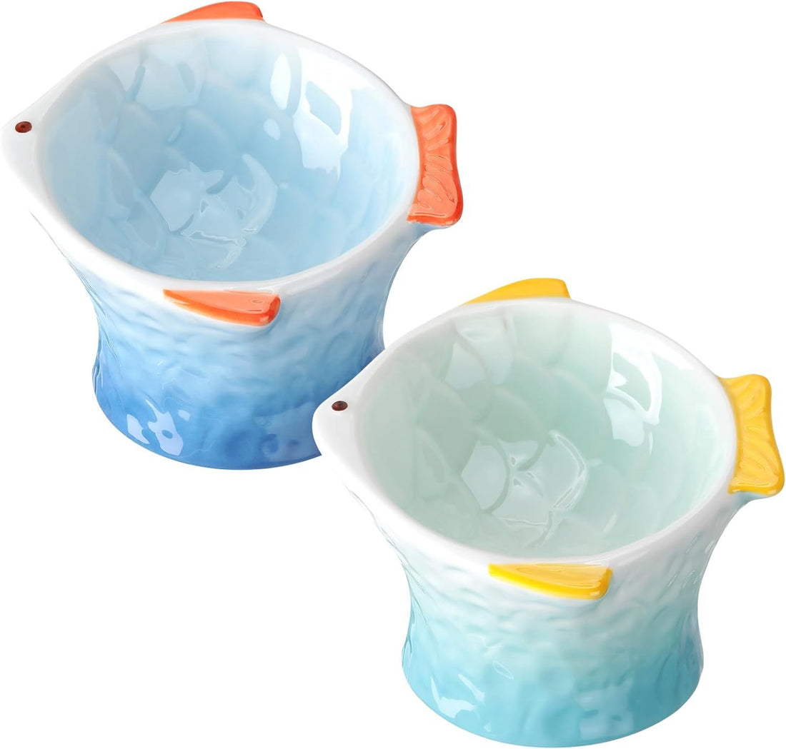 Ceramic Cat Feeder Fish