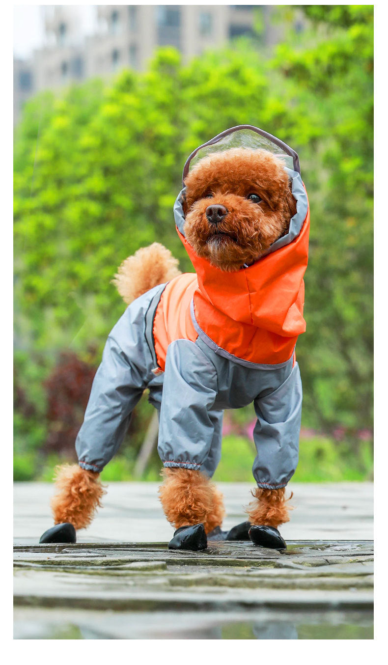 Pet dog raincoat tail
