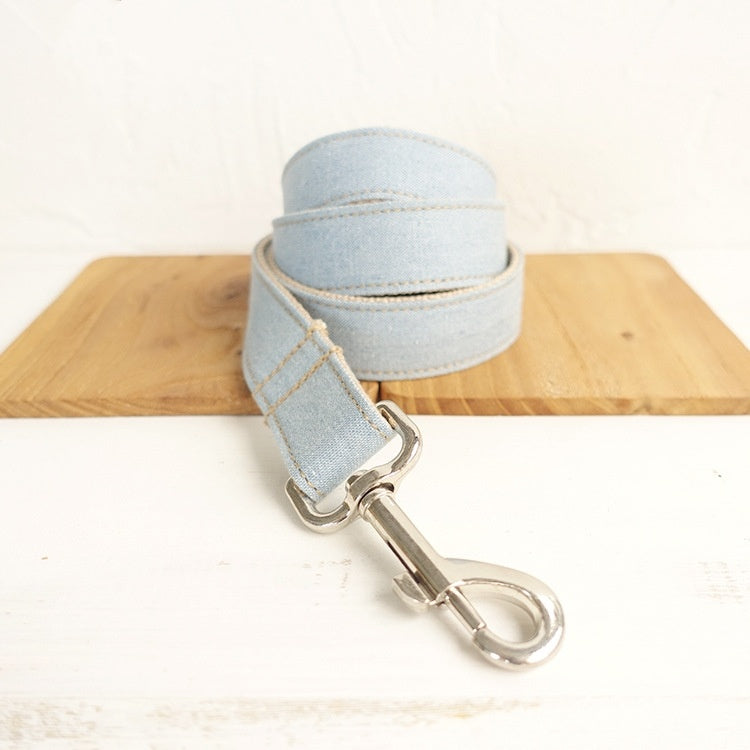 Blue pet dog ring denim leash