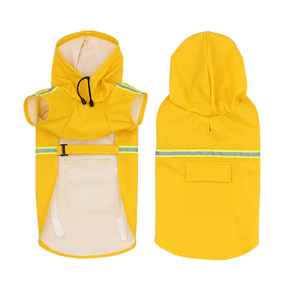 New Waterproof Reflective Hat Pet Raincoat