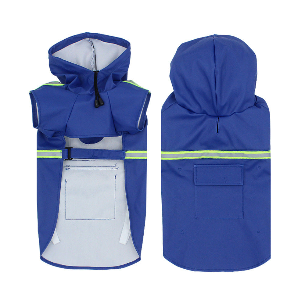 New Waterproof Reflective Hat Pet Raincoat
