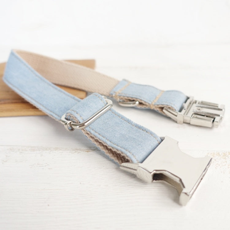 Blue pet dog ring denim leash