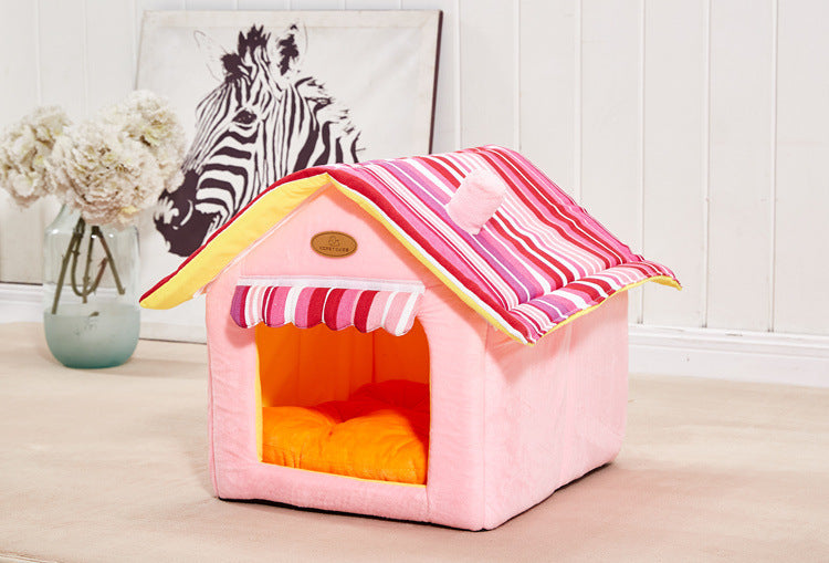 Fashion Striped Removable Cover Pet Beds