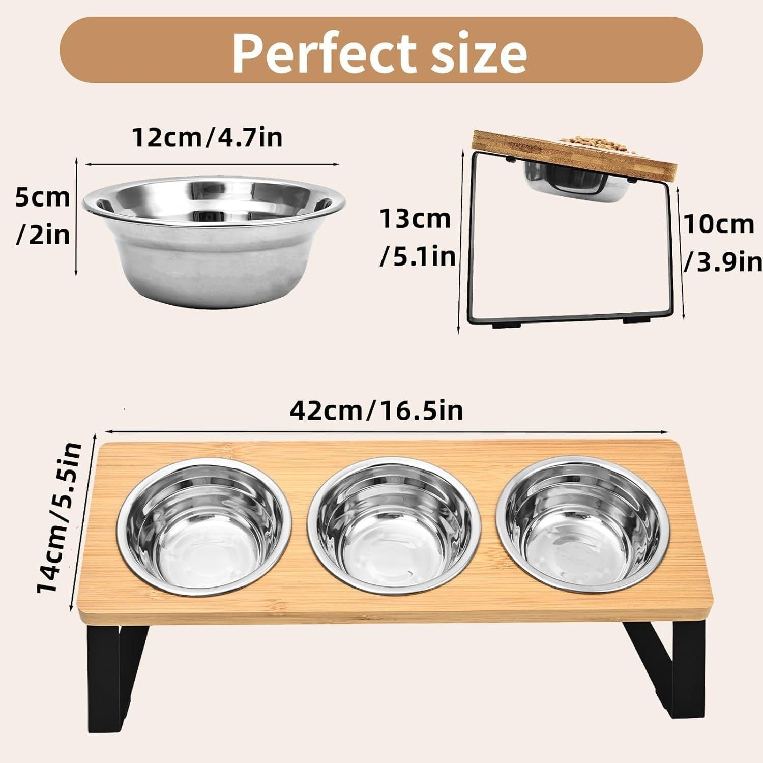 Log Pet Feeding Cat Bowl Rack