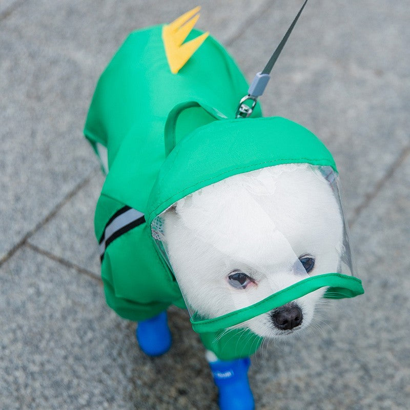 Integrated Pet Dog Four-leg Raincoat