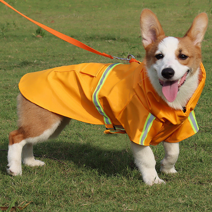 New Waterproof Reflective Hat Pet Raincoat