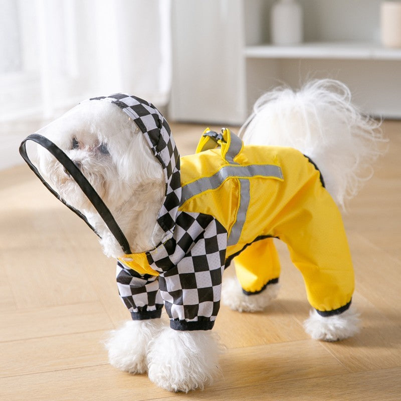 Integrated Pet Dog Four-leg Raincoat