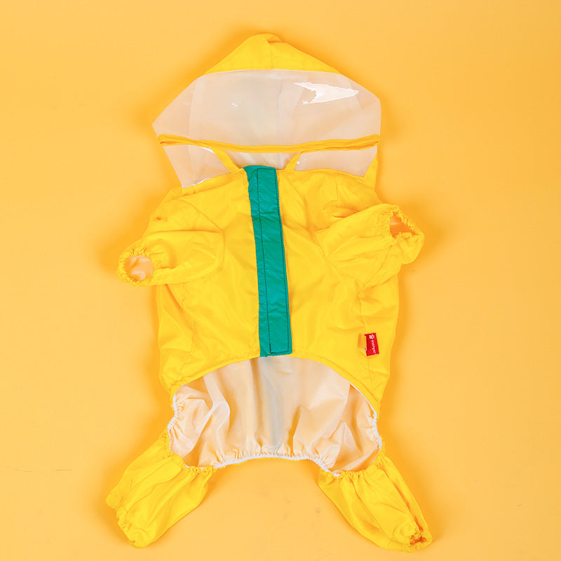 Dinosaur Raincoat Pet Yellow Waterproof Suit
