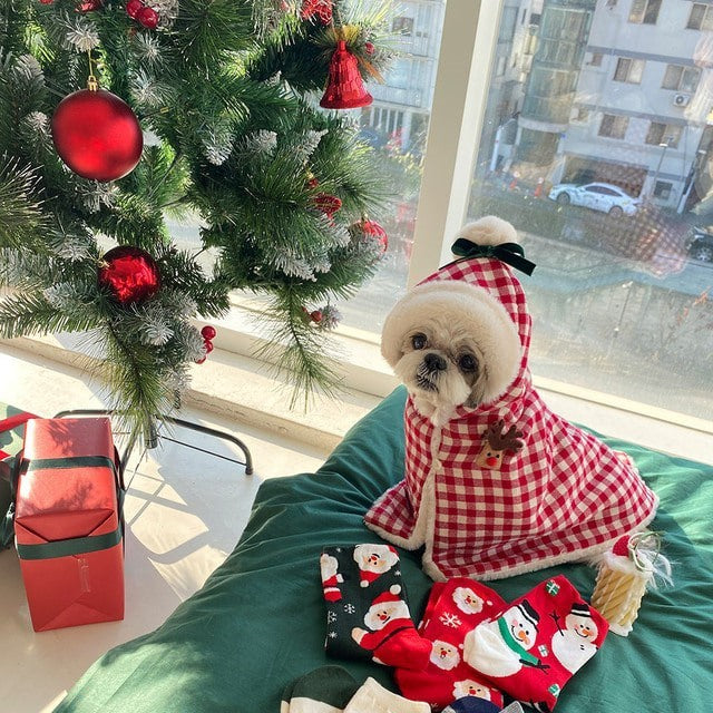 Christmas Winter Pet Clothes Cloak