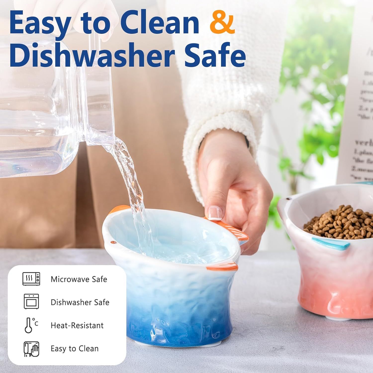 Ceramic Cat Feeder Fish