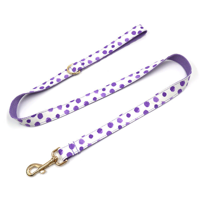 Dot Dog Collar Leash Bow Set