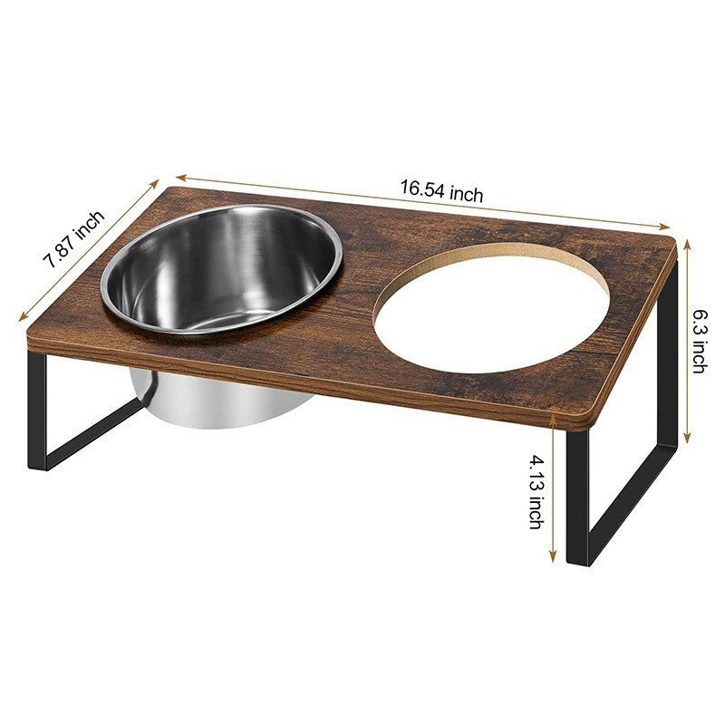 Log Pet Feeding Cat Bowl Rack