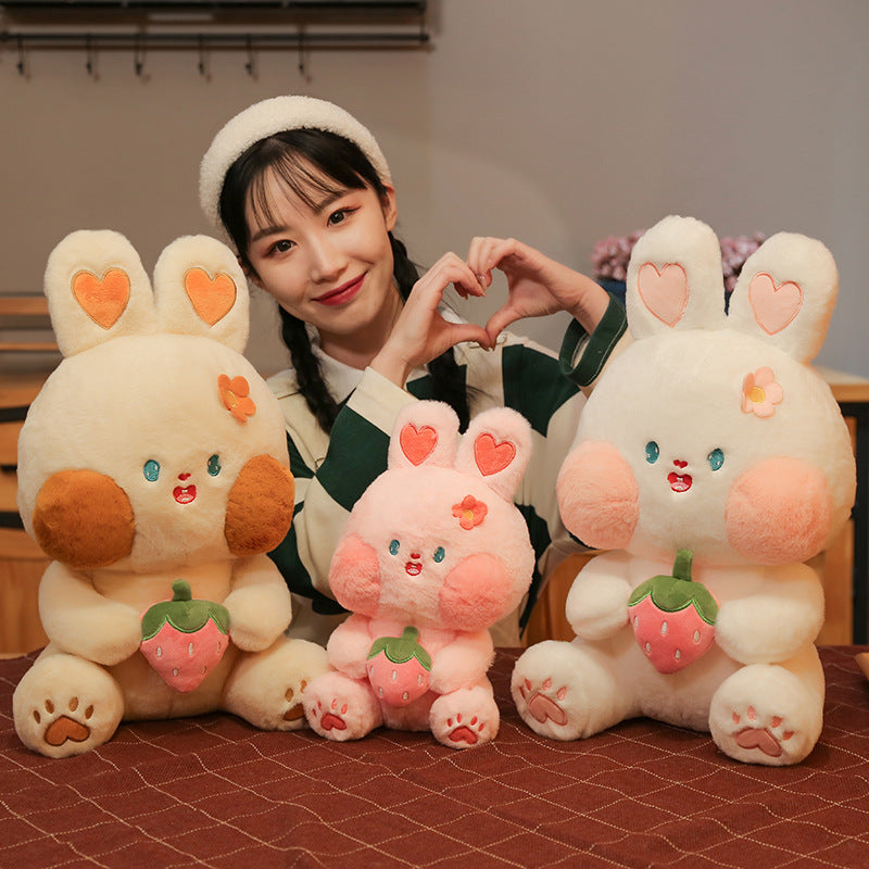 Creative Hugging Strawberry Bunny Plush Toy
