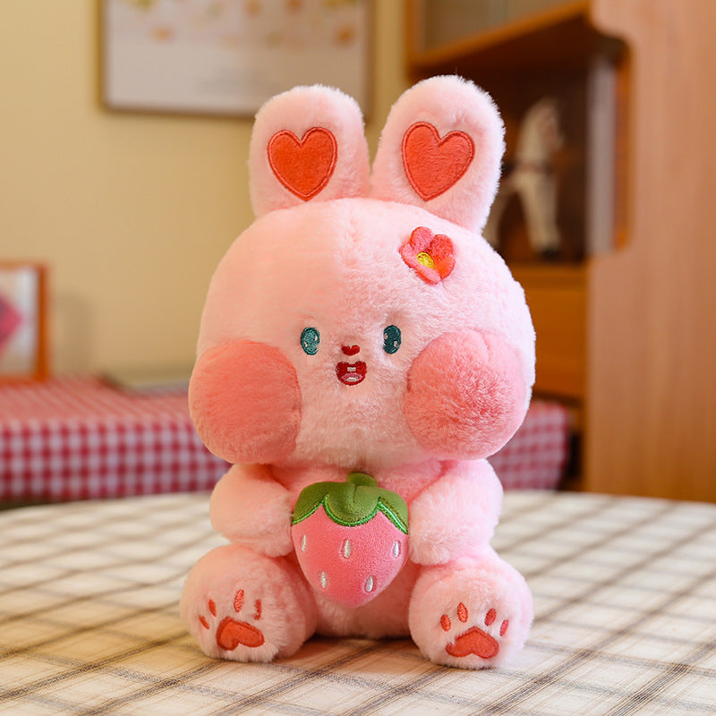 Creative Hugging Strawberry Bunny Plush Toy