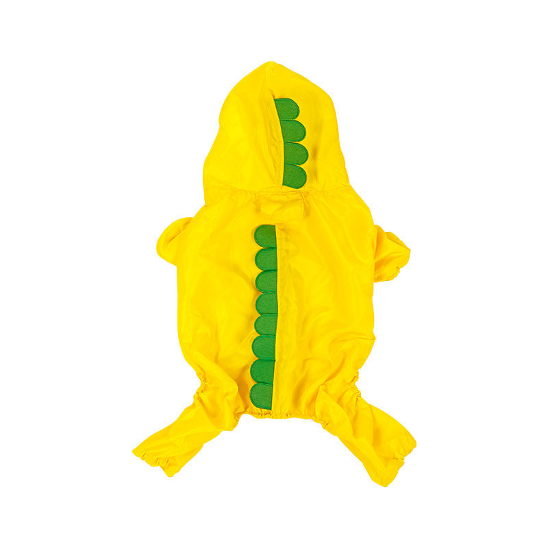 Dinosaur Raincoat Pet Yellow Waterproof Suit